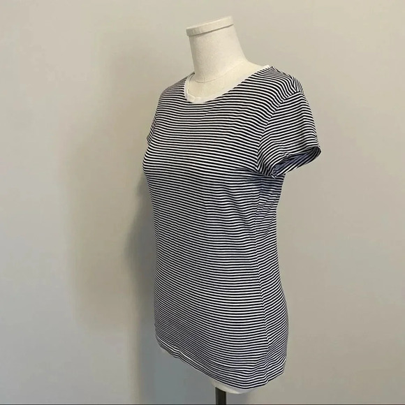 Aritzia The Group Babaton Lagarde Crew Neck T-Shirt Black and White Striped Tee - Picture 5 of 13